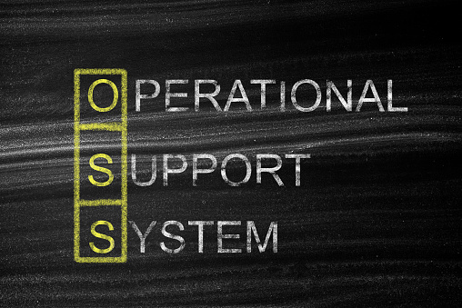 OSS - Operational support system concept on blackboard