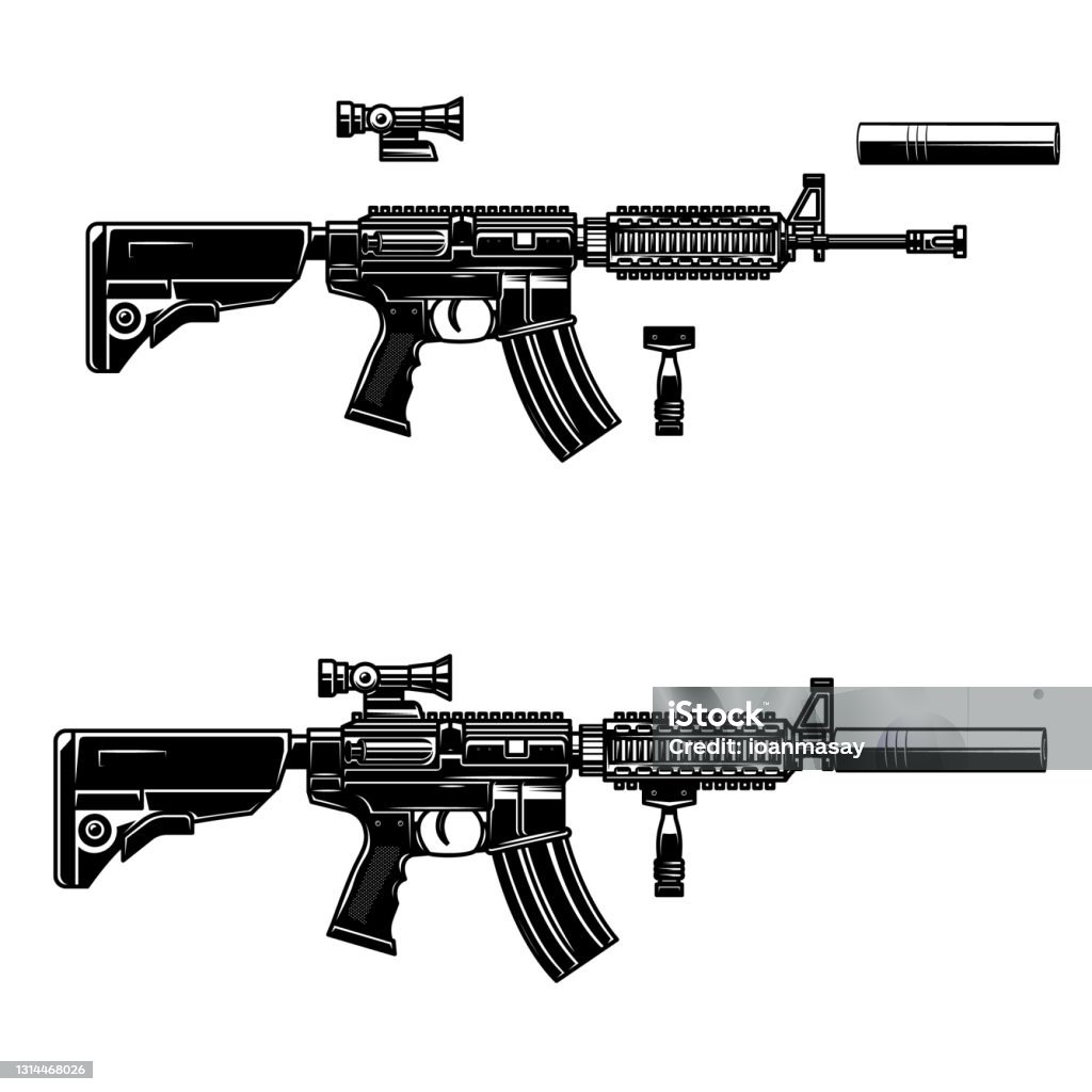 M16 Rifle Vector Art, Icons, and Graphics for Free Download