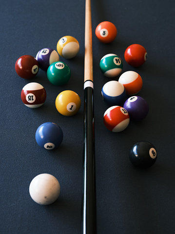 Billiard balls on an American billiards