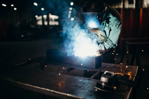 istock Welder working in a factory 1314472823