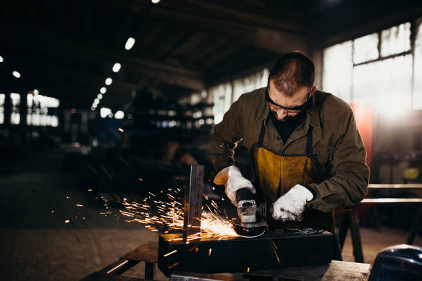 istock Welder working in a factory 1314473199