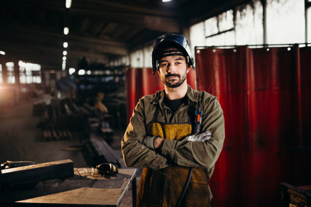 istock Welder working in a factory 1314473468