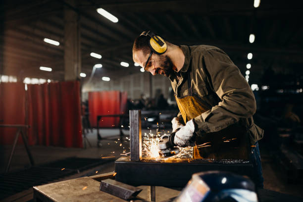 istock Welder working in a factory 1314473731