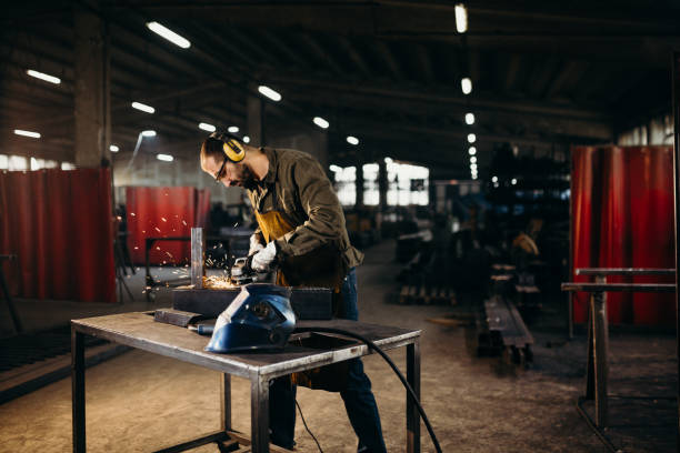 istock Welder working in a factory 1314473753