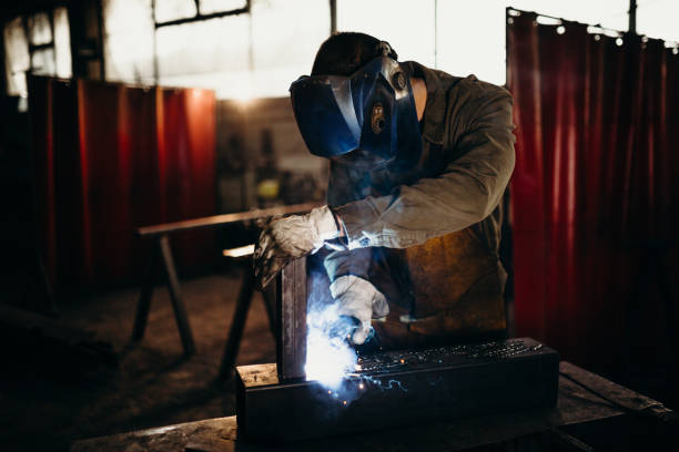 istock Welder working in a factory 1314473844