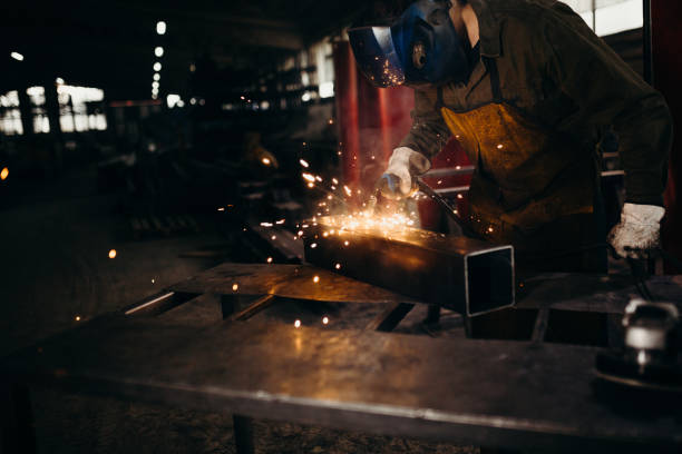 istock Welder working in a factory 1314473914