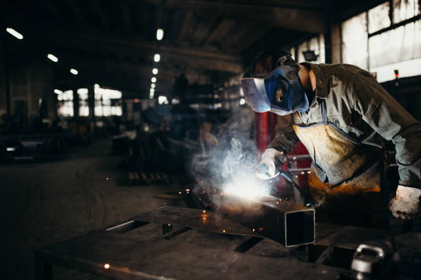 istock Welder working in a factory 1314473930