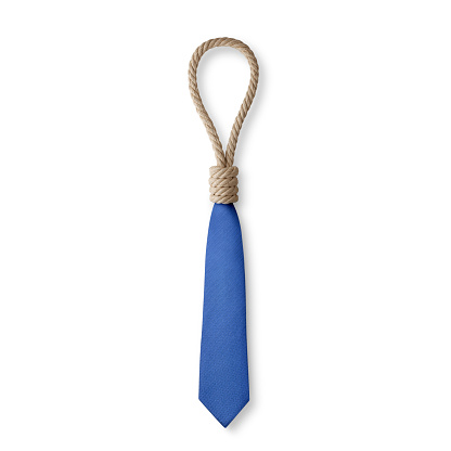 Office noose. Noose tie isolated on white background.