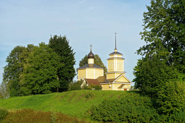 istock Wooden church on the hill. 1314475402