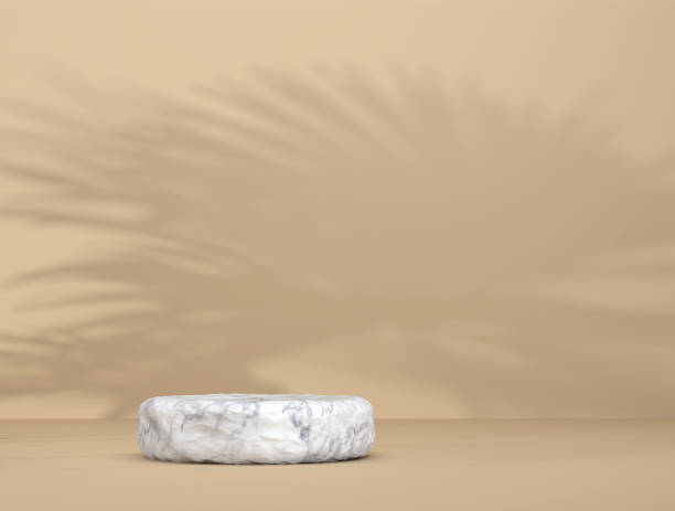 istock abstract marble template as presentation stage with leaf shadow in front of background 1314478871