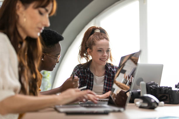 istock Group of diverse female entrepreneurs collaborating on a project together 1314481863