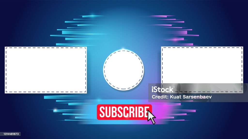 Youtube End Screen With Green Design And Green Lines Youtube Video Template Background  Outro Card Endscreen Banner Channel Social Media Design Stock Illustration  - Download Image Now - iStock