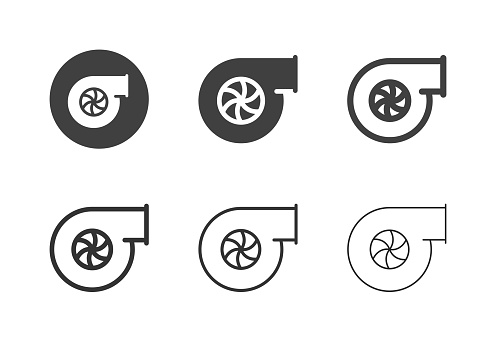 Turbocharger Icons Multi Series Vector EPS File.