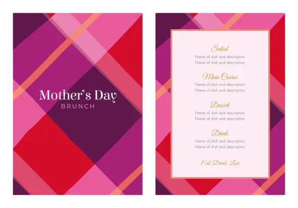 Vector illustration of Mother's Day themed invitation design template.