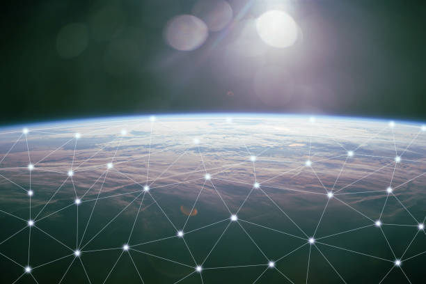 istock telecommunication networks connected around earth, concept about internet and worldwide communication technology, Element of the image provided by NASA 1314491640