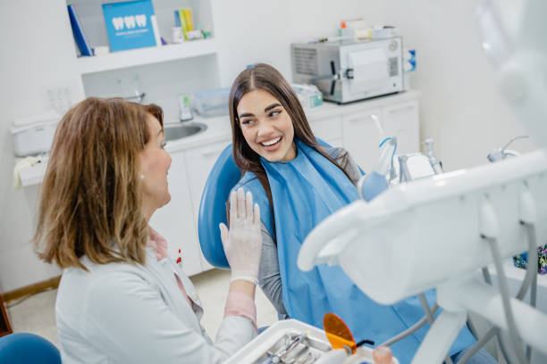 istock Young woman at the dentist 1314494899