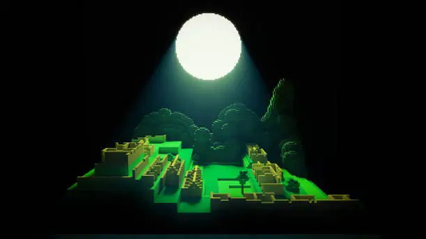 Voxel art style low poly work