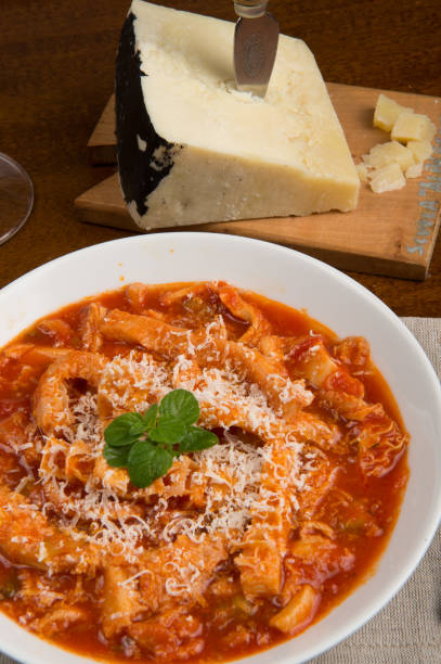 istock tripe with tomato sauce called tripe alla romana, a typical dish from Lazio on table 1314501151