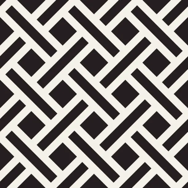 Vector illustration of Vector seamless geometric pattern. Stylish abstract background. Repeating interwoven lines design.