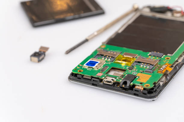 istock Repair the mobile phone on the white table copy space. 1314507701