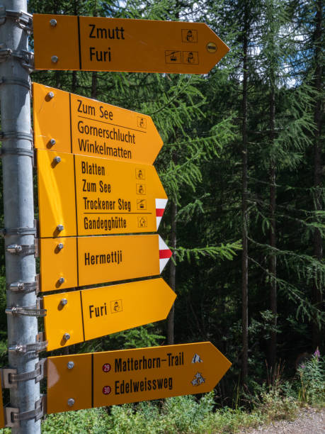istock Directional signs on mountain trail 1314507748