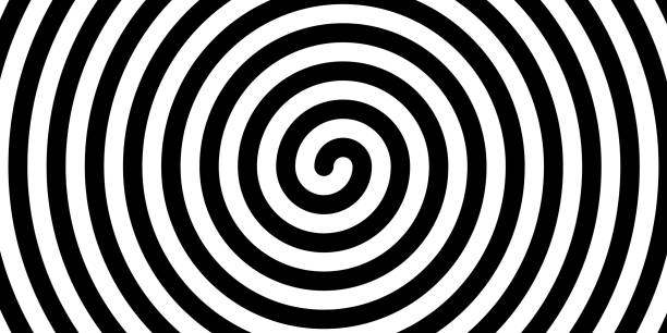 istock Swirl hypnotic black and white spiral. Monochrome abstract background. Vector flat geometric illustration.Template design for banner, website, template, leaflet, brochure, poster 1314509795