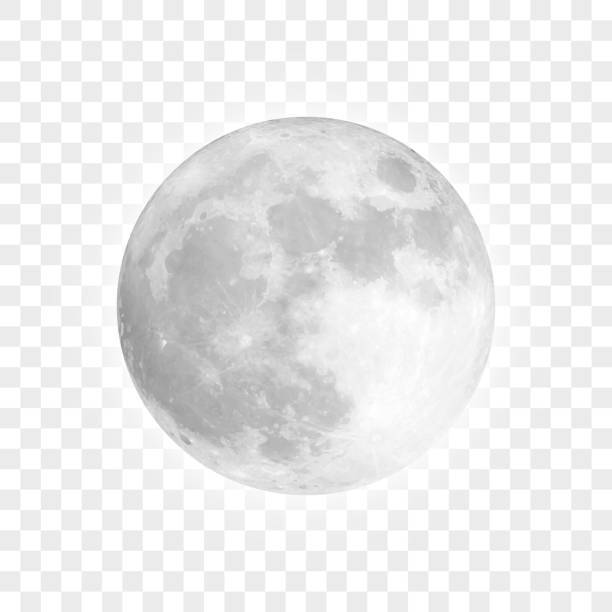 Realistic full moon Vector full moon. Carefully layered and grouped for easy editing. moon stock illustrations