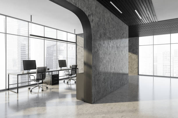istock Arch door and manager room with city view 1314510362