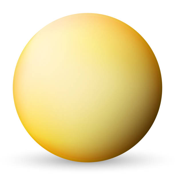 istock Glass yellow ball or precious pearl. Glossy realistic ball, 3D abstract vector illustration highlighted on a white background. Big metal bubble with shadow 1314510617
