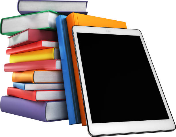 istock Stack of multicolored books and a tablet. Education concept, back to school. 3d illustration 1314512833