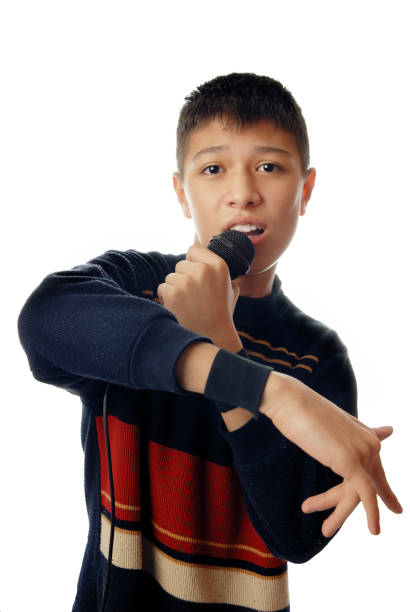 istock Young boy singing a hip-hop song 1314512936