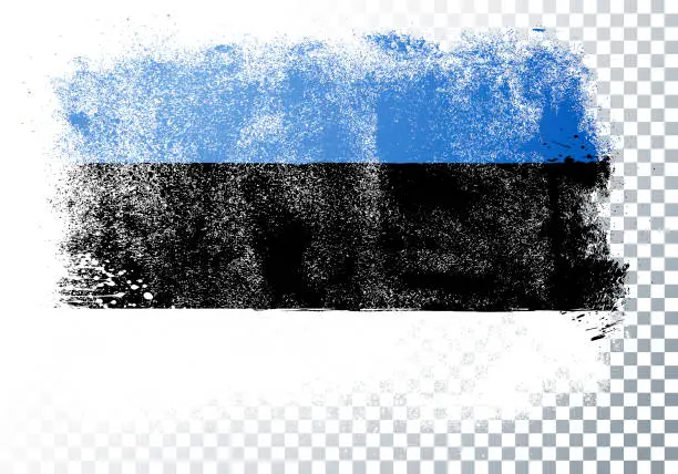 Vector illustration of Vector Illustration Grunge And Distressed Flag Of Estonia