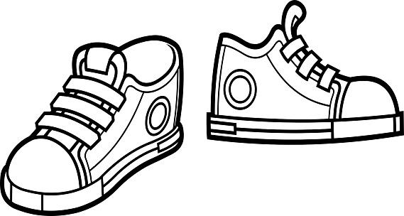 Black And White Cartoon Sneakers Stock Illustration - Download Image Now - Arranging, Art, Art Product - iStock Black And White Cartoon Sneakers Stock Illustration - Download Image Now - Arranging, Art, Art Product - iStock