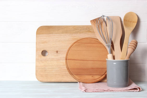 istock set of dishes close-up on a colored background. Kitchen appliances 1314518445