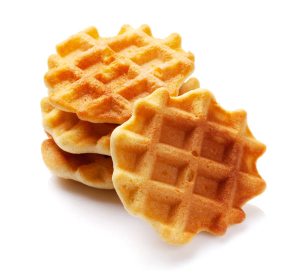 istock Delicious belgian waffles isolated on white 1314518505