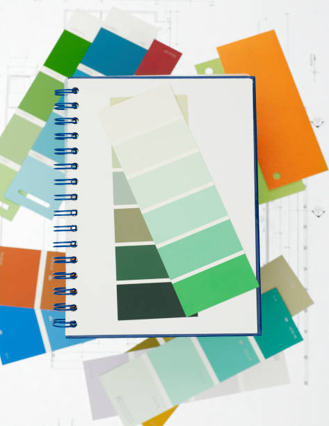 istock Color swatches, notebook and blueprint 1314519764