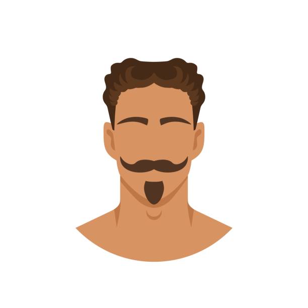Face Of Retro Man With Mustache And Beard Stock Illustration - Download  Image Now - Victorian Style, Beard, Head - iStock