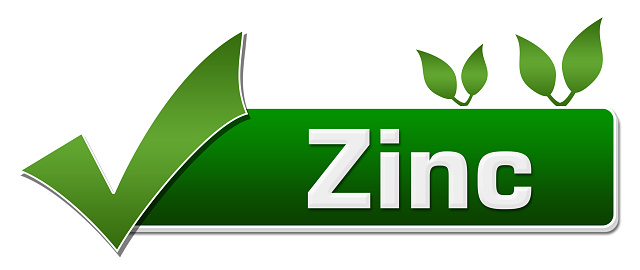 Zinc concept image with text and related symbols.