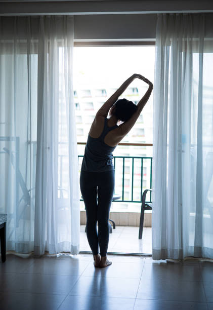 istock Woman stretches in the morning 1314534099