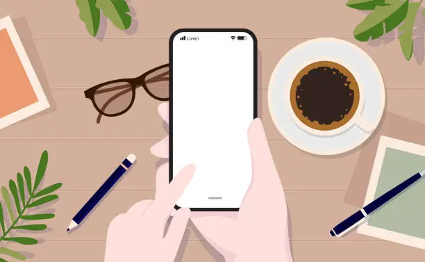 Vector illustration of Vector smartphone mockup with blank screen