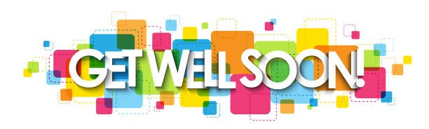 GET WELL SOON colorful typography banner GET WELL SOON colorful vector typography banner isolated on white background get well soon stock illustrations