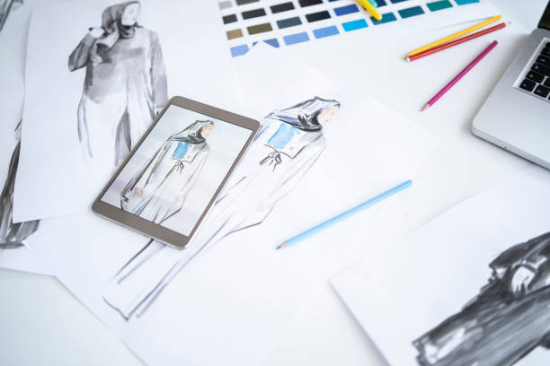 istock Close up of designs and sketches 1314542134