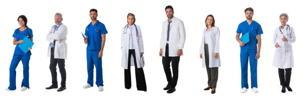 istock Medical workers isolated on white 1314544995