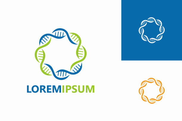 ilustrații de stoc cu cerc adn-ul logo-ul șablon vector de design, emblema, conceptul de design, simbol creativ, icon - adn