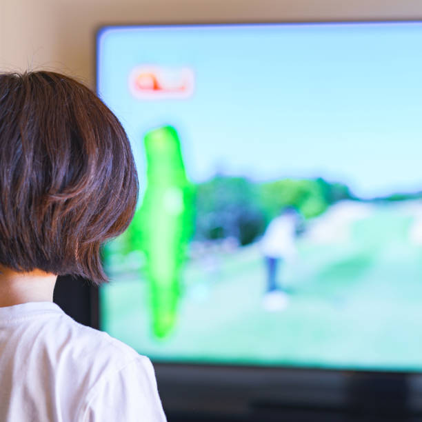 istock Japanese middle aged woman watching TV program 1314545431