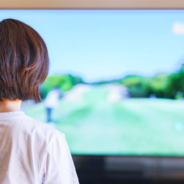 istock Japanese middle aged woman watching TV program 1314545444