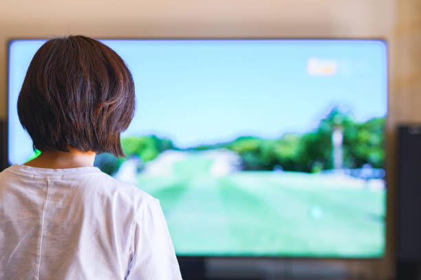 istock Japanese middle aged woman watching TV program 1314545457