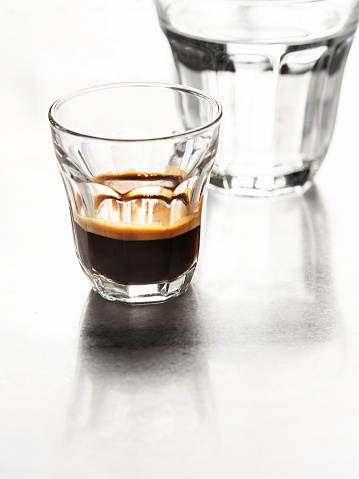 Espresso, Energy Drink, Shot Glass, Cream - Dairy, food and drink, Glass - Material, Coffee Cup, Coffee - Drink, Cafe, Coffee Shop,  Frothy Drink