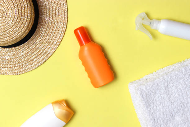 istock sunscreens on a colored background close-up. Sun protection for skin, 1314550150