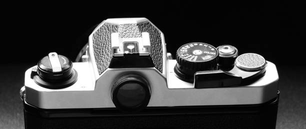 istock Vintage old film camera with manual focus lens 1314550252